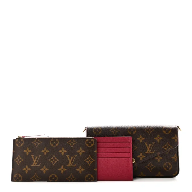 Louis Vuitton Monogram Pochette Felicie Chain Wallet Fuchsia in Pink Coated canvas from FASHIONPHILE, photo 3 of 10