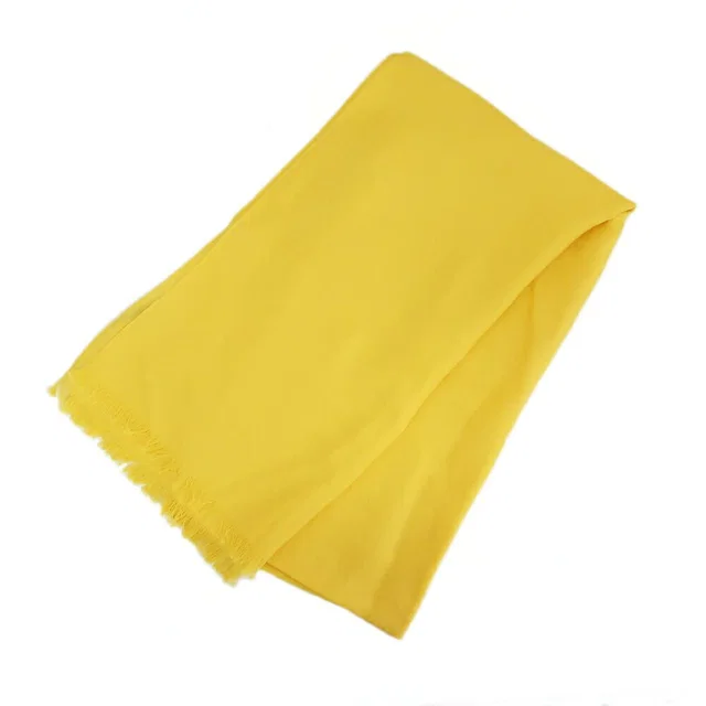 Gucci Heaven Shawl Yellow GG Jacquard Logo Fringe Wool Silk Scarf in Yellow Silk from The Reluxe