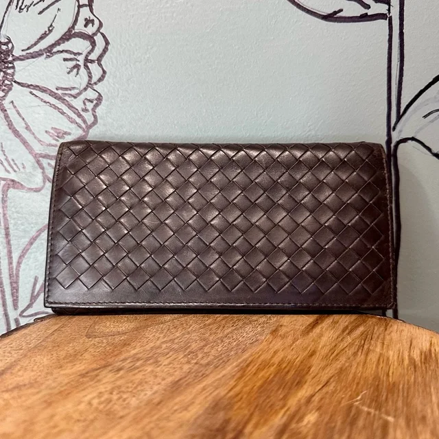 Bottega Veneta Authentic Leather Wallet in brown|red Leather from Poshmark, photo 1 of 1