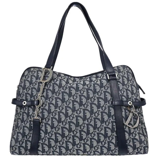 Dior 2005 Navy Trotter Handbag in Navy Canvas from AMORE Vintage Tokyo