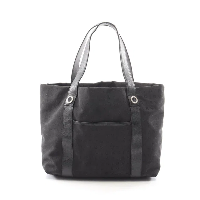 Bvlgari Logo Mania Leather Canvas Tote Bag in Canvas from LuxUness