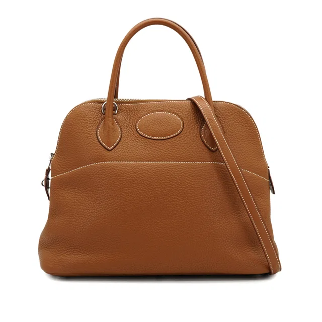 Hermès Bolide 35 Gold Taurillon Clemence Hand Shoulder Bag 2013 Square Q Palladium Hardware in Gold Clemence leather from Luxury Promise