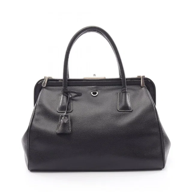 Prada Handbag Doctor's Bag Black Leather in Black Leather from The Reluxe