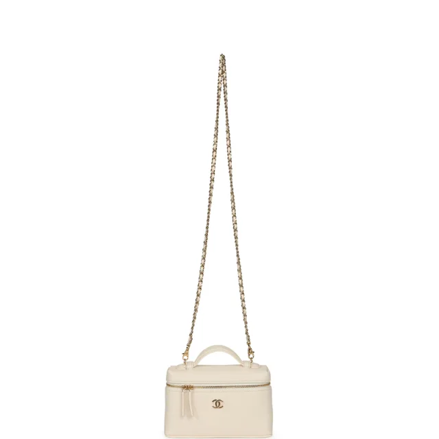 Chanel "Supple" Top Handle Long Vanity Case in White Grained Calfskin from Madison Avenue Couture, photo 7 of 10