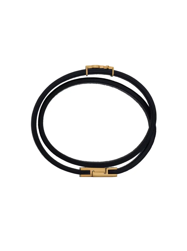 Saint Laurent Bracelet — Black Lamb Leather Bracelets in Black Lambskin from HEWI, photo 3 of 3