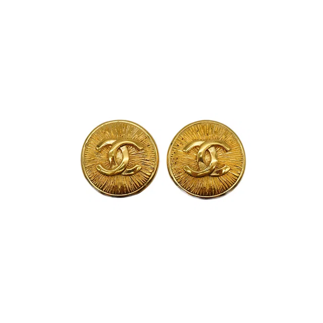 Chanel Vintage Earrings Cocomark Round Accessory from Luxury Promise