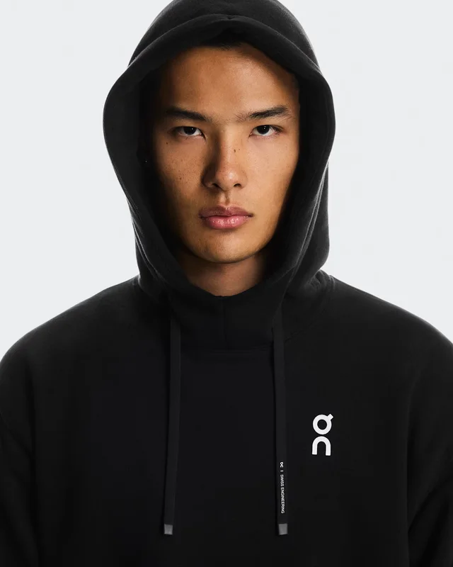 On Club Hoodie Graphic in Black | Olive, photo 4 of 5 from On