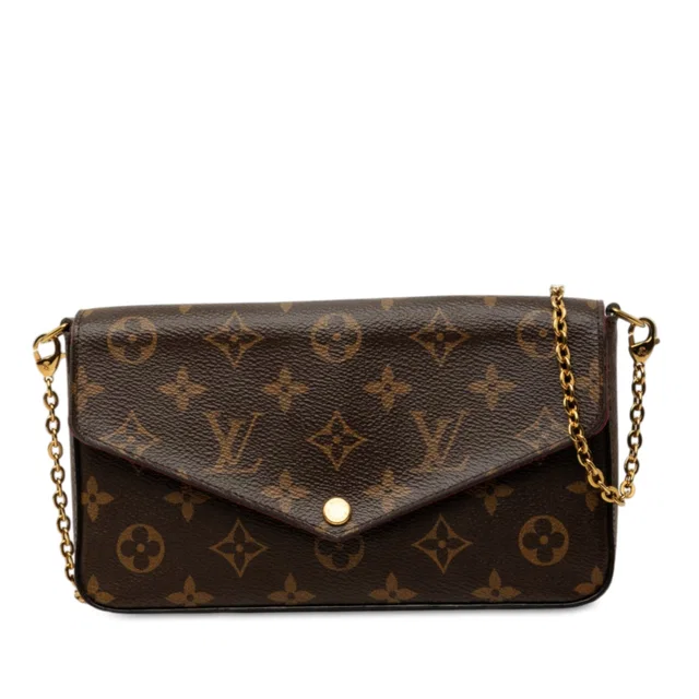 Brown Louis Vuitton Monogram Pochette Felicie Crossbody Bag in Brown Coated canvas from Designer Revival
