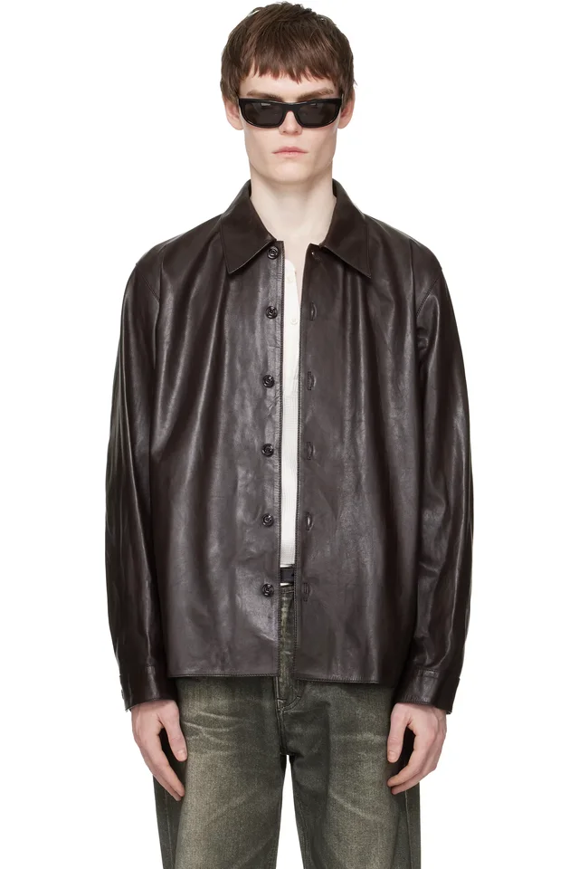 OUR LEGACY Brown Welding Leather Shirt, image 1 of 1 from SSENSE