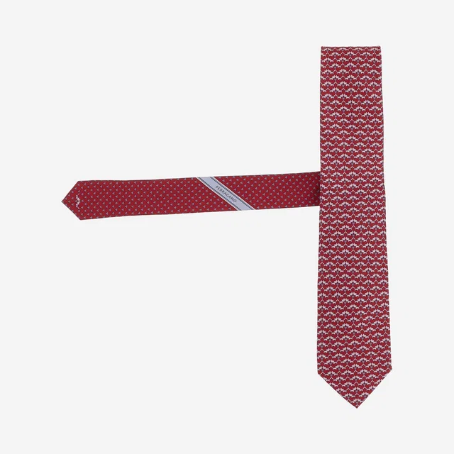 Ferragamo Silk Patterned Necktie — Red Neckties in Red Silk from HEWI