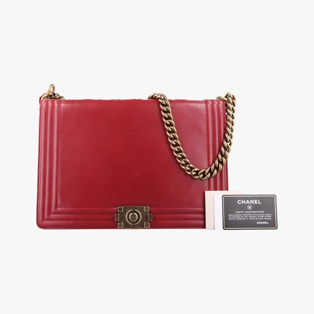 Chanel Boy Red Leather in Red Leather from The Reluxe
