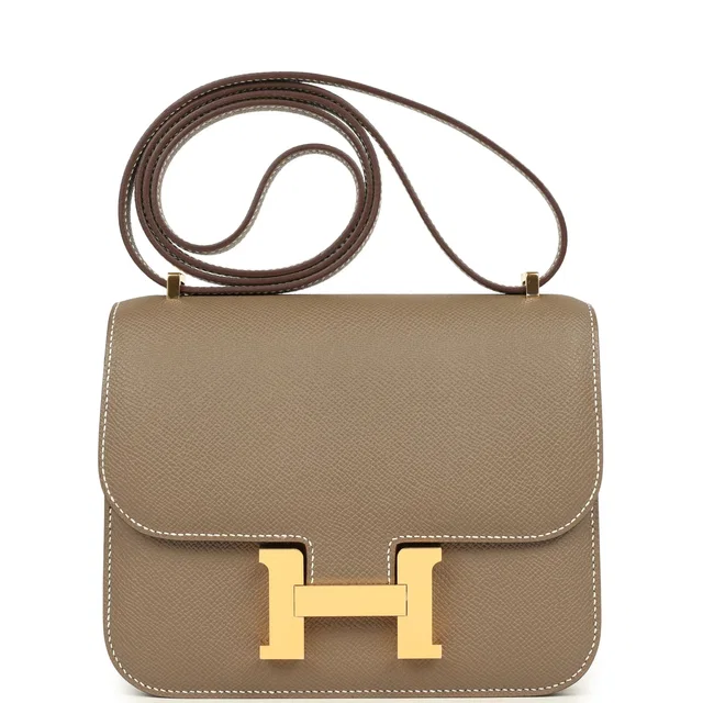 Hermès Constance 18 Etoupe Epsom Gold Hardware in Taupe Epsom leather from Madison Avenue Couture