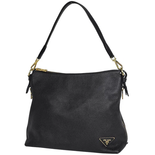 Prada Shoulder Bag Leather Nero in Black Leather from The Reluxe