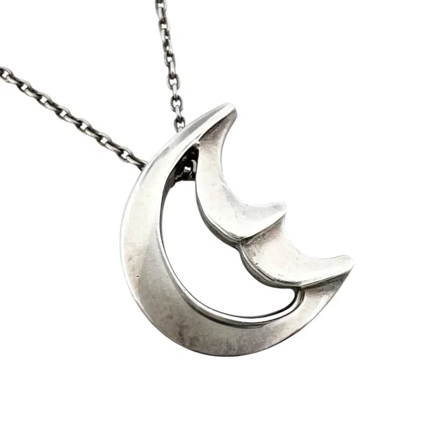 Tiffany & Co. Crescent Moon 925 Sterling Silver Necklace in Silver from The Reluxe