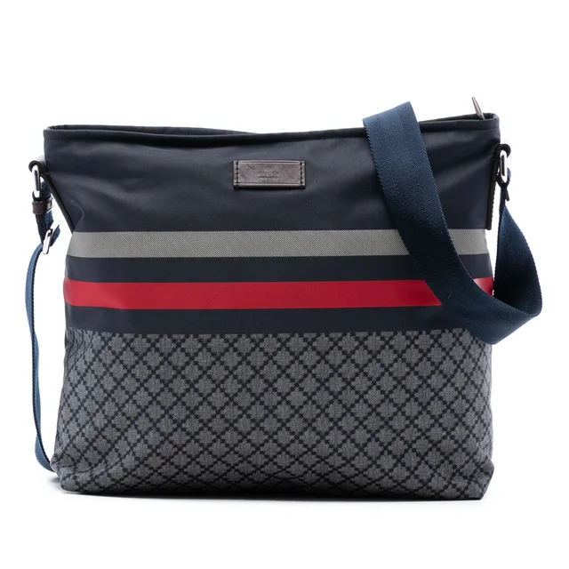 Blue Gucci Diamante Nylon Web Crossbody in Blue Nylon from Designer Revival, photo 1 of 1