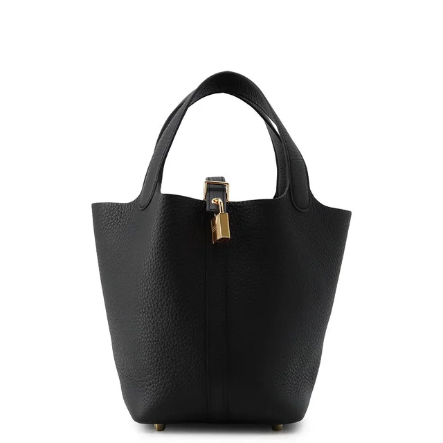 Hermès Picotin Lock Black Taurillon Clemence Size PM in Black Clemence leather from GALLERY RARE