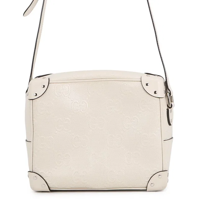 Gucci Shoulder Bag GG Embossed Leather White in White Leather from The Reluxe