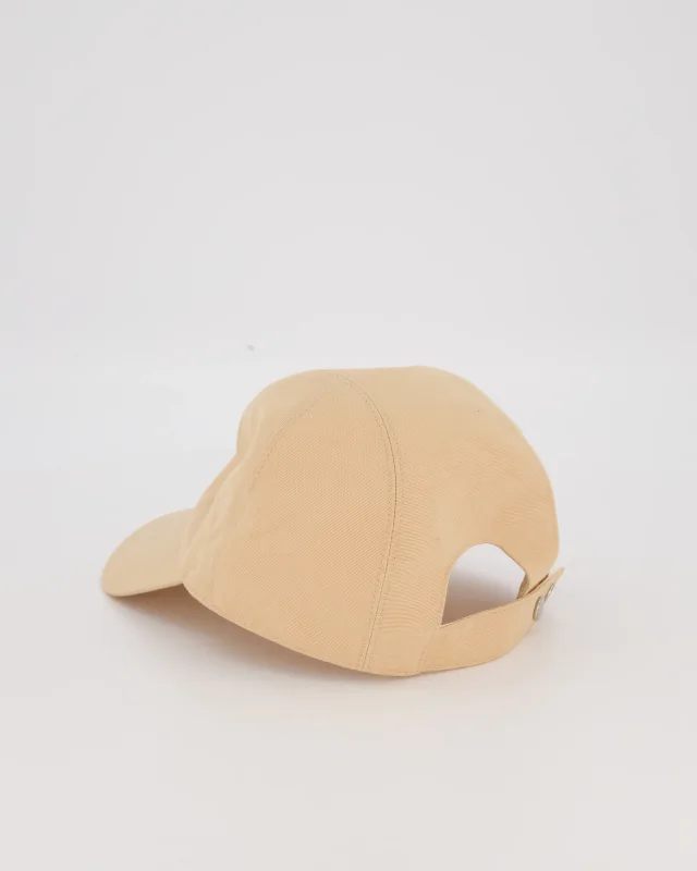 Hermès Beige Cotton Cap with Pink Medor Detail Size 56 in Beige Silk from Sellier, photo 6 of 9