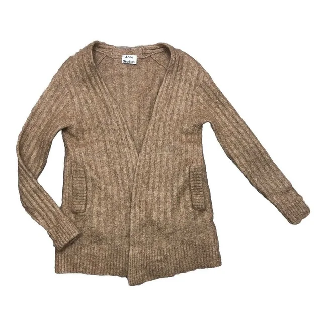 Acne Studios Cardigan Women's Xxs Wool Kidmohair Blend Open Front Brown Raya in brown|red Wool from Poshmark