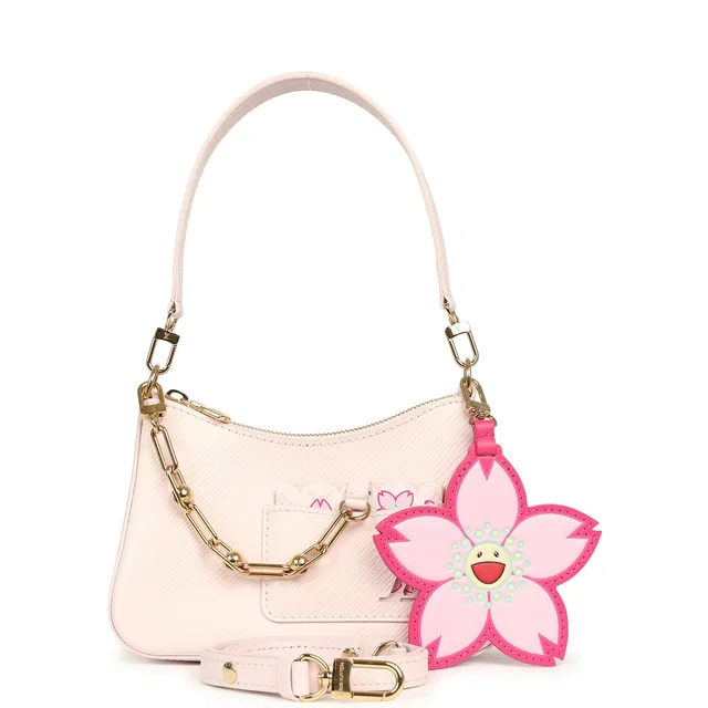 Louis Vuitton X Takashi Murakami Cherry Blossom Marellini Cheeky Pink Epi Gold Hardware in Pink Leather from Madison Avenue Couture