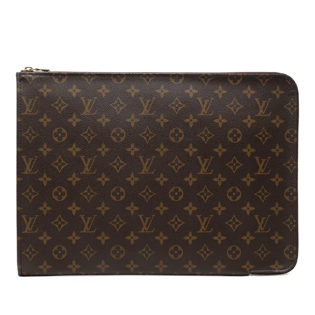 Brown Louis Vuitton Monogram Poche Documents Portfolio Business Bag in Brown Coated canvas from Designer Revival