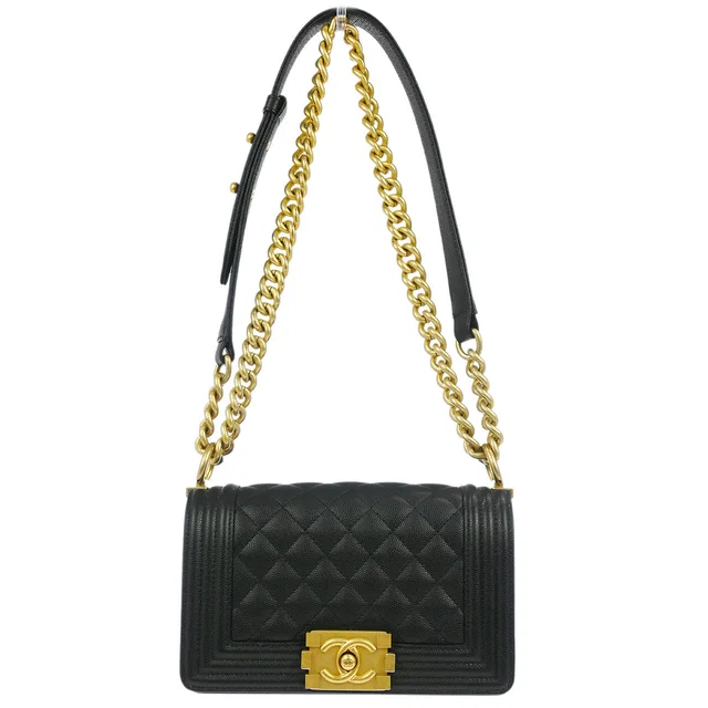 Boy Chanel 2019 Black Caviar Small Chain Shoulder Bag in Black Caviar leather from AMORE Vintage Tokyo
