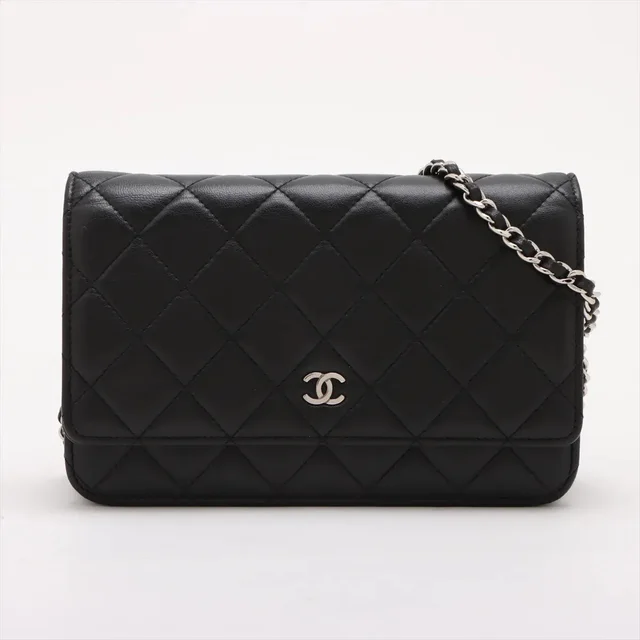 Chanel Wallet on Chain WOC Black in Black Lambskin from The Purse Affair