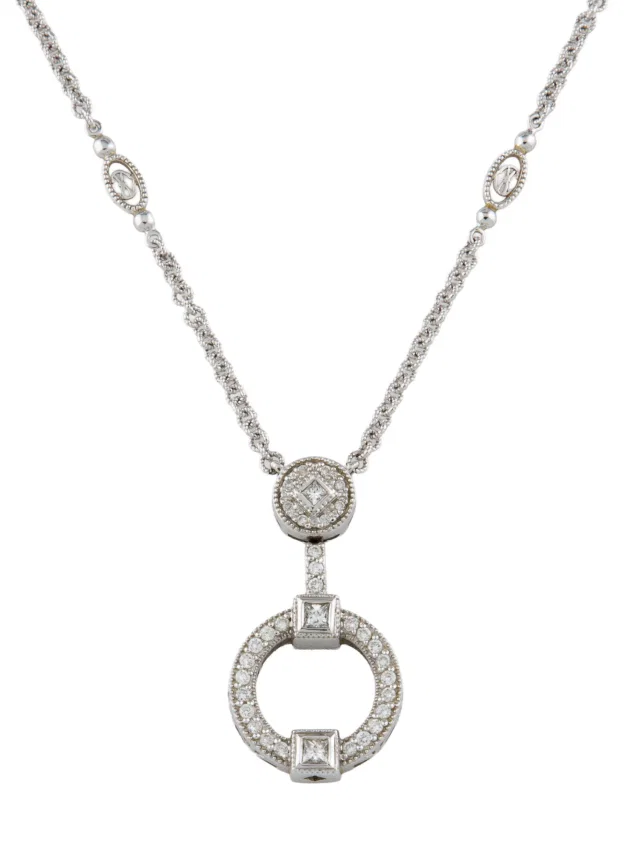 Charriol 18K Diamond Circle Drop Pendant, 16" in multicolor from The RealReal