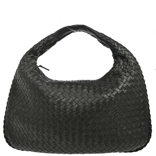 Bottega Veneta Black Lambskin Intrecciato Hobo Handbag in Black Lambskin from AMORE Vintage Tokyo