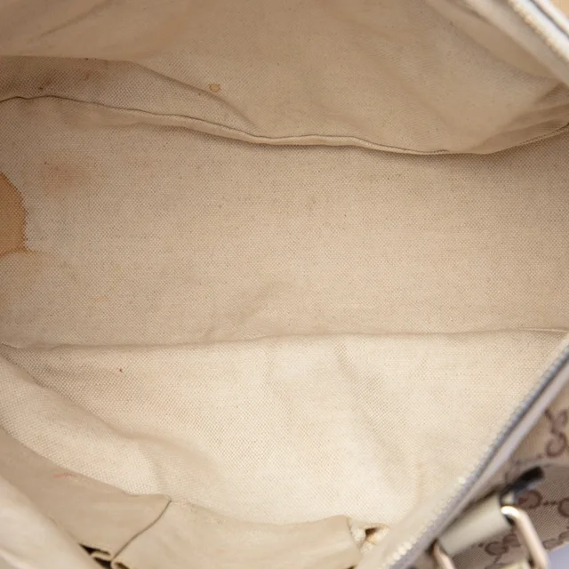 White Gucci GG Canvas Sukey Satchel in White Canvas from Designer Revival, photo 2 of 2