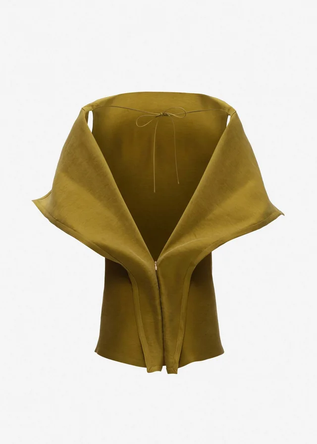Magda Butrym Long draped silk shirt, photo 2 of 3 from SENSER