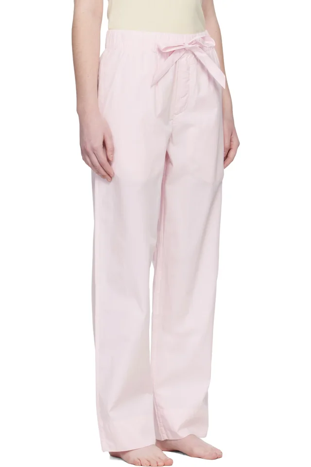 Tekla Pink Poplin Pyjama Pants, photo 2 of 4 from SSENSE