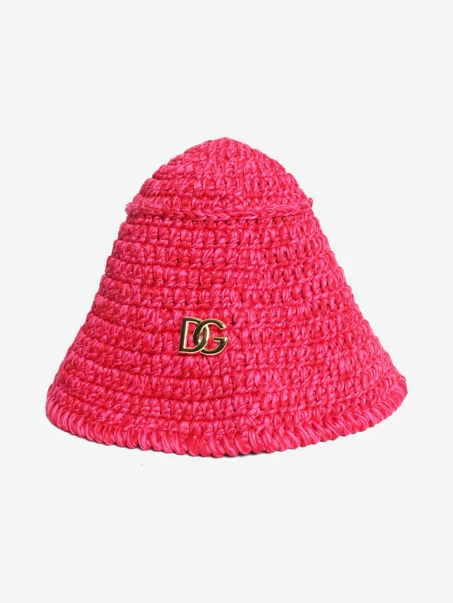 Dolce & Gabbana Pink woven sunhat - size S in Pink Woven leather from Sign of the Times