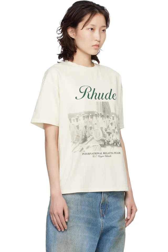 Rhude Off-White Virgin Islands Script T-shirt, photo 2 of 4 from SSENSE