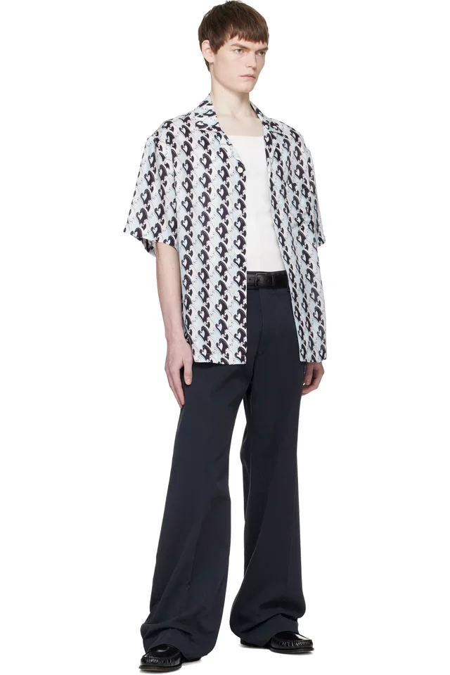 Lanvin Blue Lunar Year Print Shirt, photo 4 of 4 from SSENSE