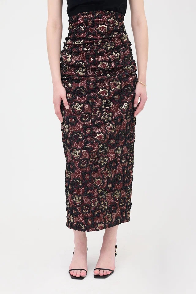 Miu Miu FW 2018 Floral Brocade Skirt from VSP Consignment