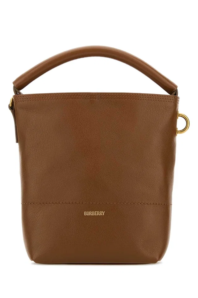 Burberry B Clip Bucket Bag — Brown in Brown Calfskin from HEWI