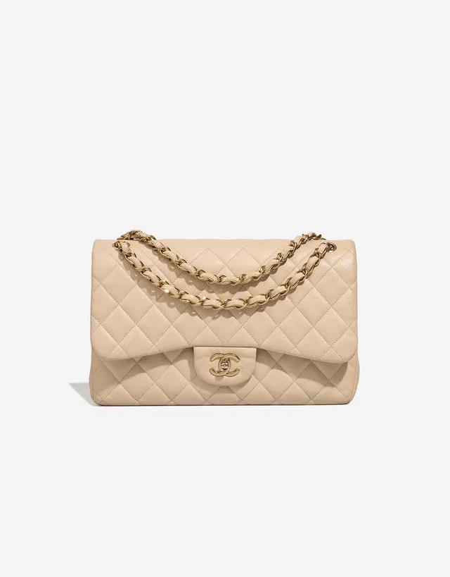 Chanel Timeless Jumbo Caviar Beige in Beige Caviar leather from SACLÀB