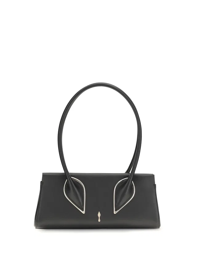 Christian Louboutin Venus Shoulder Bag — Black Calf Leather Bos Taurus in Black Calfskin from HEWI