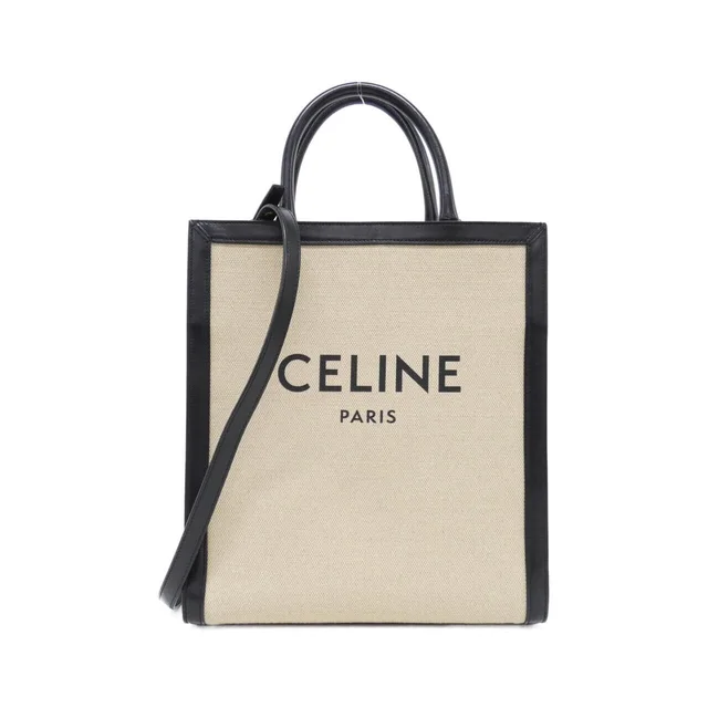 Small Vertical CELINE Hippo 192082DL4 Bag in 01VK/VANILLA+BLACK (Vanilla+Black) canvas/calf from KOMEHYO, photo 6 of 7