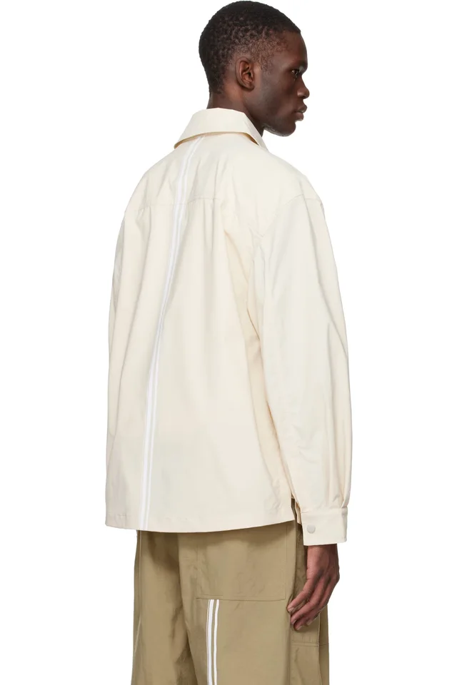 Mordecai Off-White Striped Overshirt, photo 3 of 4 from SSENSE