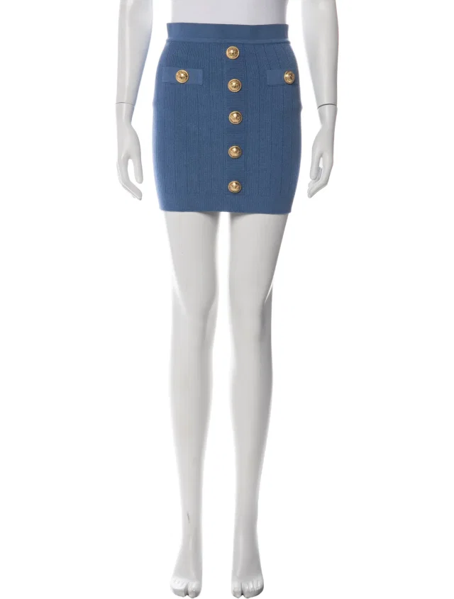 Balmain Studded Accents Mini Skirt in white from The RealReal