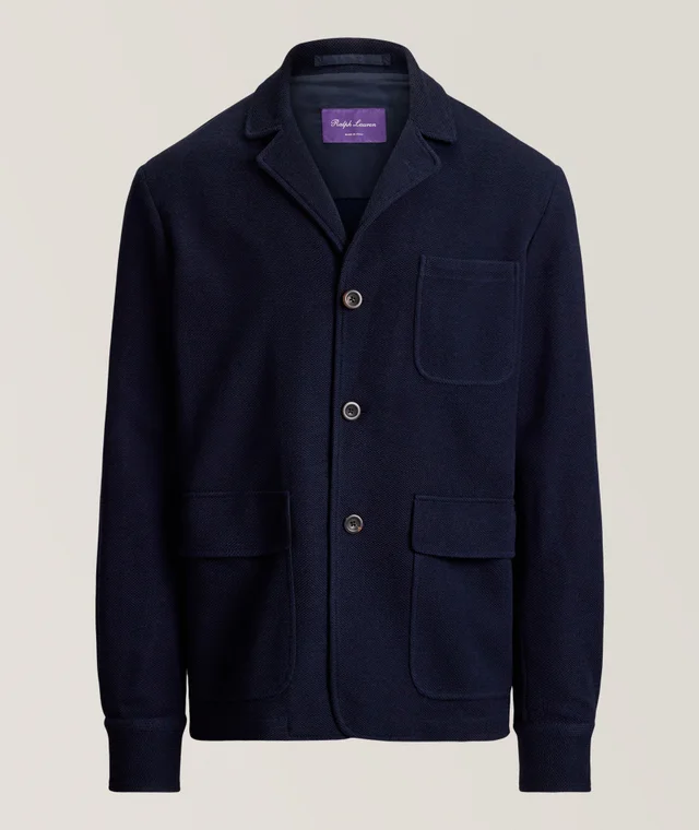 Wool-Cotton Piqué Sport Jacket in Blue, image 1 of 1 from Harry Rosen