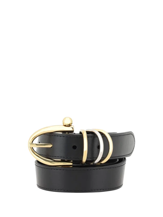 Chloé Leather Bracelet With Gold-Tone Hardware Belt — Black Calf Bos Taurus in Black Leather from HEWI