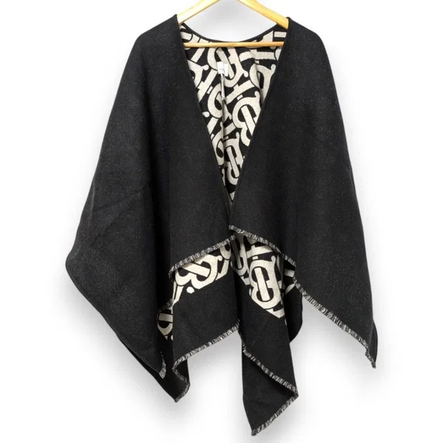 Burberry TB Logo Wool Cape in Wool from LuxUness