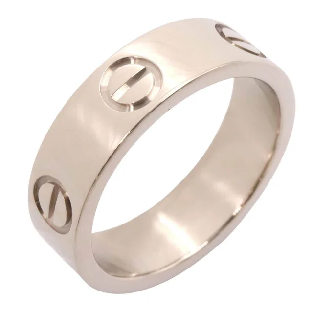 Cartier Love Au750 White Gold Ring Size 50 in White from LuxUness