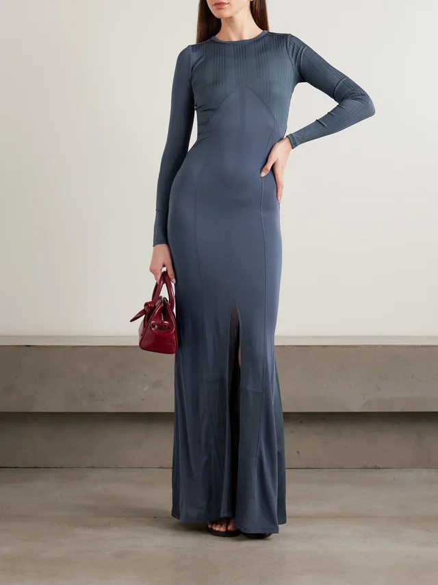 JEAN PAUL GAULTIER Paneled ribbed stretch-jersey maxi dress, photo 2 of 2 from NET-A-PORTER (Canada)