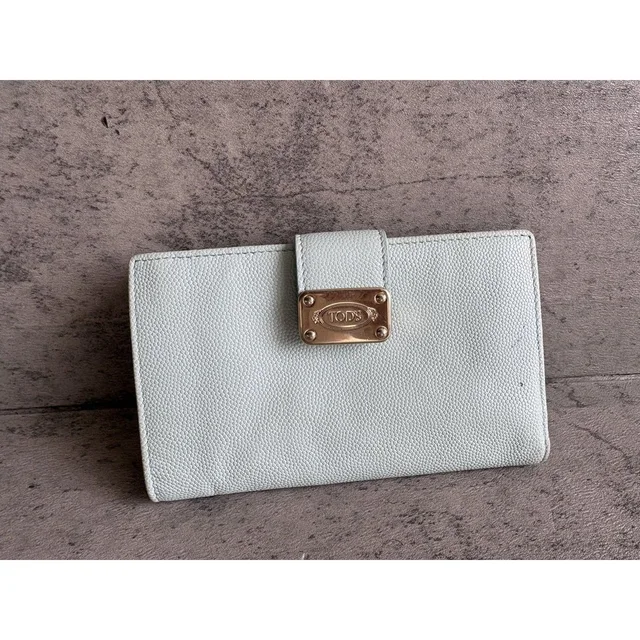 Tod's Women’s Leather Compact Wallet Bifold Light Blue Card Holder Made In Italy in blue Leather from Poshmark