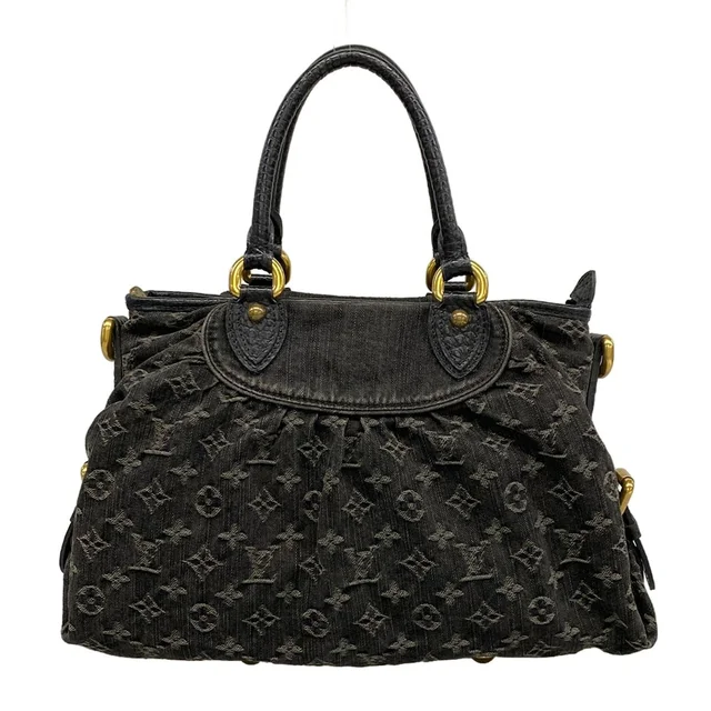 Louis Vuitton Handbag Monogram Denim Neo Cabby MM Noir Cotton in Black Denim from The Reluxe