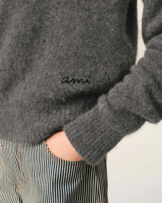 Ami Paris Logo Embroidered Long-Sleeved Polo Shirt, photo 6 of 6 from SENSER